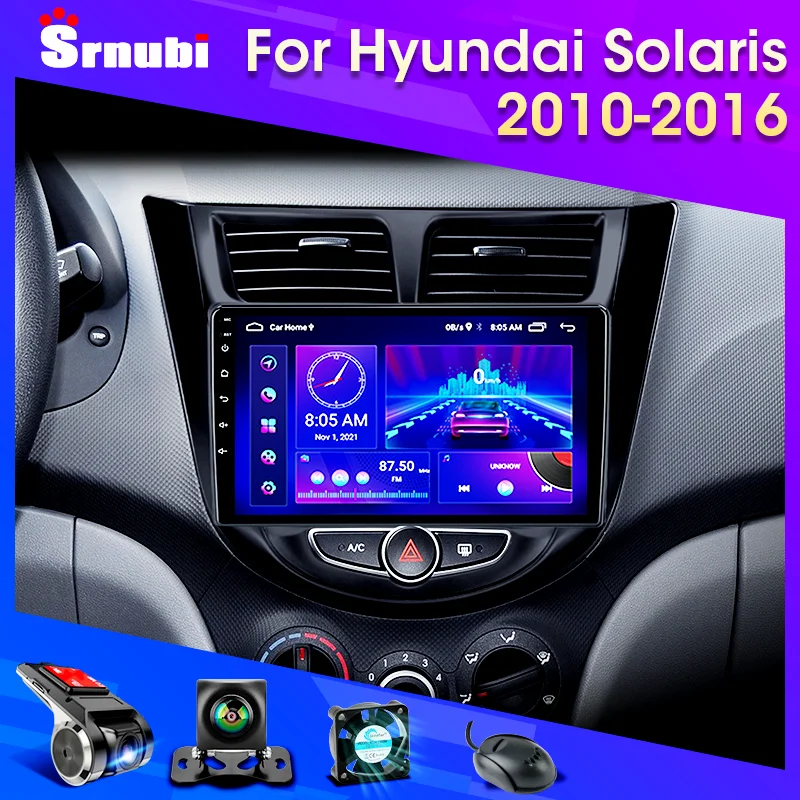 Автомагнитола на Android для Hyundai Solaris Verna Accent 1 2010-2016 мультимедийный видеоплеер