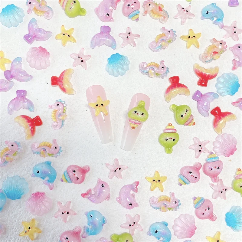 10Pcs Ocean Animal Series Nail Art Accessories Cute Starfish Shell Fish Tail Ornament Jewelry Resin Charms Nail Art Decoration
10Pcs Ocean Animal Series Nail Art Accessories Cute Starfish Shell Fish Tail Ornament Jewelry Resin Charms Nail Art Decoration