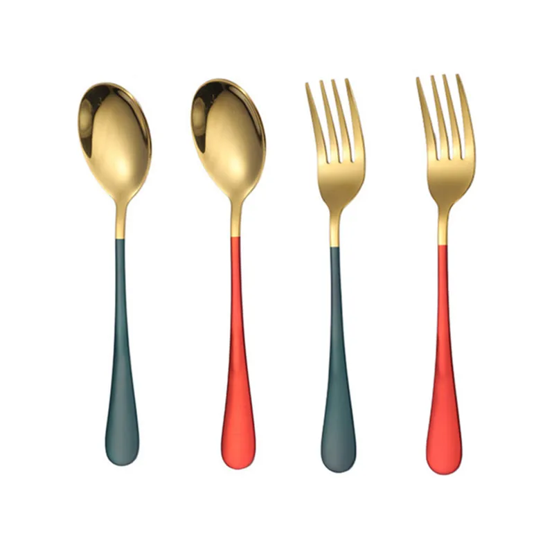 Flat Handle 304 Stainless Steel Tableware Coffee Dessert Spoons Fruit Salad Forks Golden Dinnerware Utensils for Kitchen
Flat Handle 304 Stainless Steel Tableware Coffee Dessert Spoons Fruit Salad Forks Golden Dinnerware Utensils for Kitchen