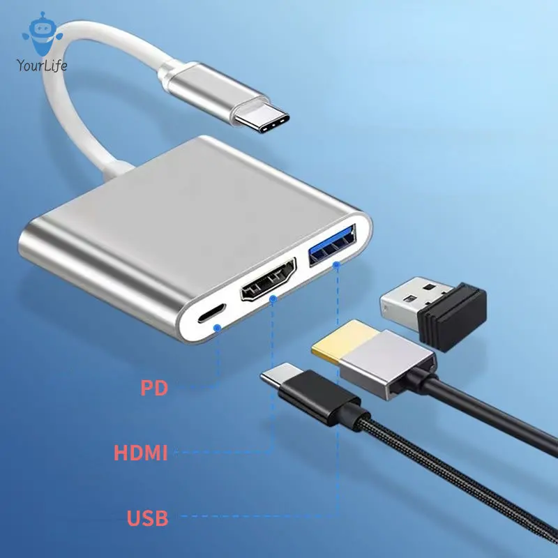 Usb-концентратор Type c на HDMI, док-станция 3 в 1 для телефона, ноутбука, Macbook, ТВ
Usb-концентратор Type c на HDMI, док-станция 3 в 1 для телефона, ноутбука, Macbook, ТВ