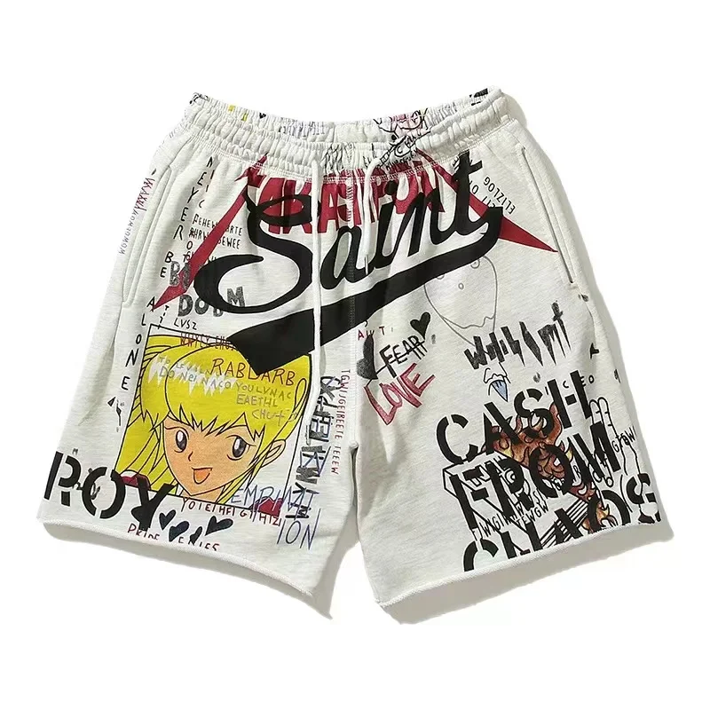 2023 New Saint Michael Shorts Graffiti print Streetwear American Hip Hop Short Pants Casual Elastic waist Loose Breathable
2023 New Saint Michael Shorts Graffiti print Streetwear American Hip Hop Short Pants Casual Elastic waist Loose Breathable