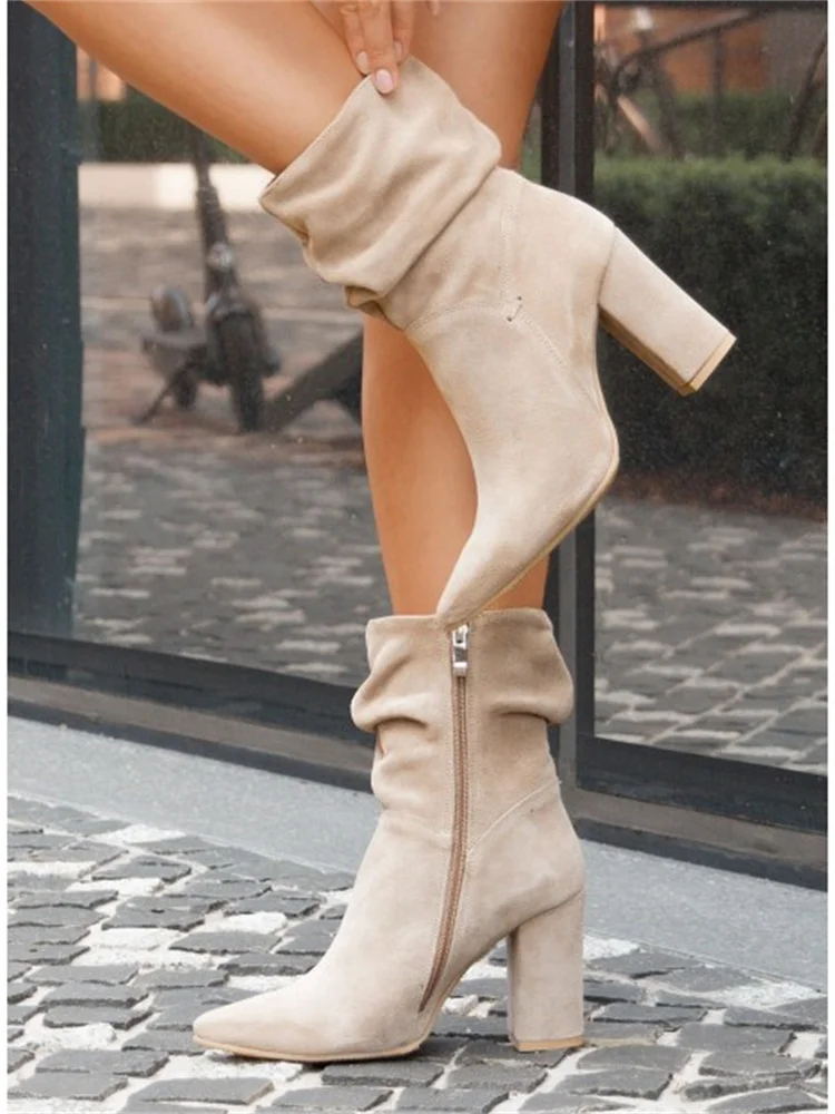 Women Low Boots 2022 Winter New Designer Luxury Faux Suede Casual High Heel Women Shoes Plus Size Elegant Lady Ankle Boots
Women Low Boots 2022 Winter New Designer Luxury Faux Suede Casual High Heel Women Shoes Plus Size Elegant Lady Ankle Boots