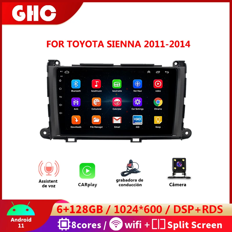 GHC Car Radio Stereo for Toyota Sienna 2011-2014 Carplay 4G Car Multimedia GPS 2din Autoradio Autoestereo Carplay
GHC Car Radio Stereo for Toyota Sienna 2011-2014 Carplay 4G Car Multimedia GPS 2din Autoradio Autoestereo Carplay
