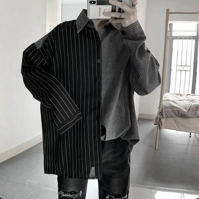 Casual Oversize Blouse Thin Shirt Long-sleeved Luxury Unisex Spring Top Trend Stitching Man Autumn Shoulder Striped Shirt Drop
Casual Oversize Blouse Thin Shirt Long-sleeved Luxury Unisex Spring Top Trend Stitching Man Autumn Shoulder Striped Shirt Drop