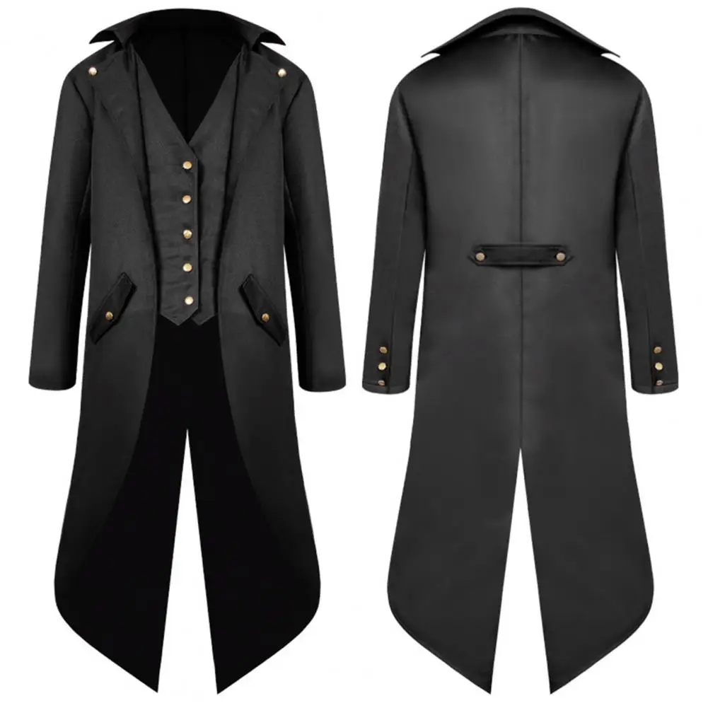 Men Jacket Long Sleeves Warm Slim Single Breasted Mid-length Outwear Gentleman Tailcoat for Prop
Men Jacket Long Sleeves Warm Slim Single Breasted Mid-length Outwear Gentleman Tailcoat for Prop