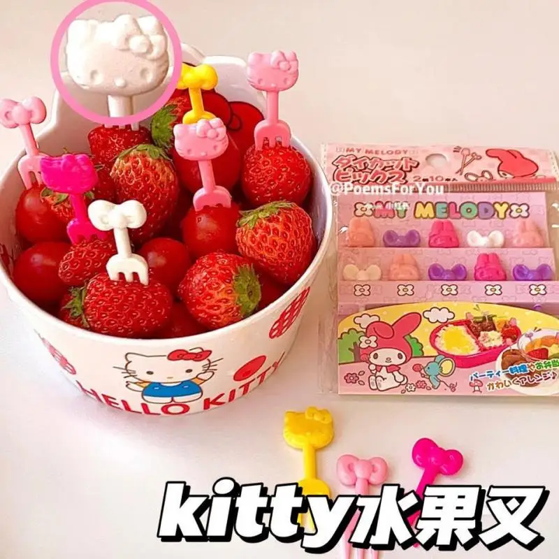 10Pcs Kawaii Sanrio Accessories Hello Kittys Mymelody Cartoon Cute Reusable Fruit Fork Anime Dolls Girls Birthday Gift
10Pcs Kawaii Sanrio Accessories Hello Kittys Mymelody Cartoon Cute Reusable Fruit Fork Anime Dolls Girls Birthday Gift