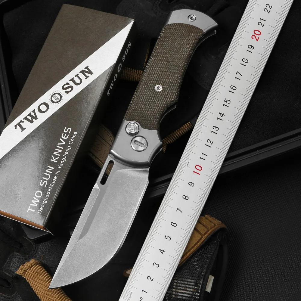 TWO SUN TS146 Folding Knife D2 Blade Tactical Linen+ Titanium Alloy Handle Camping Outdoor Survival EDC Tools
TWO SUN TS146 Folding Knife D2 Blade Tactical Linen+ Titanium Alloy Handle Camping Outdoor Survival EDC Tools
