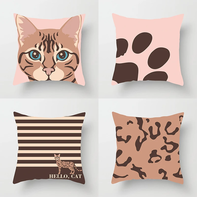 

45x45cm Cute cartoon cat pillowcase Living room sofa Office Seat cushion cover Room Bedroom Home Decoration hold pillowcase