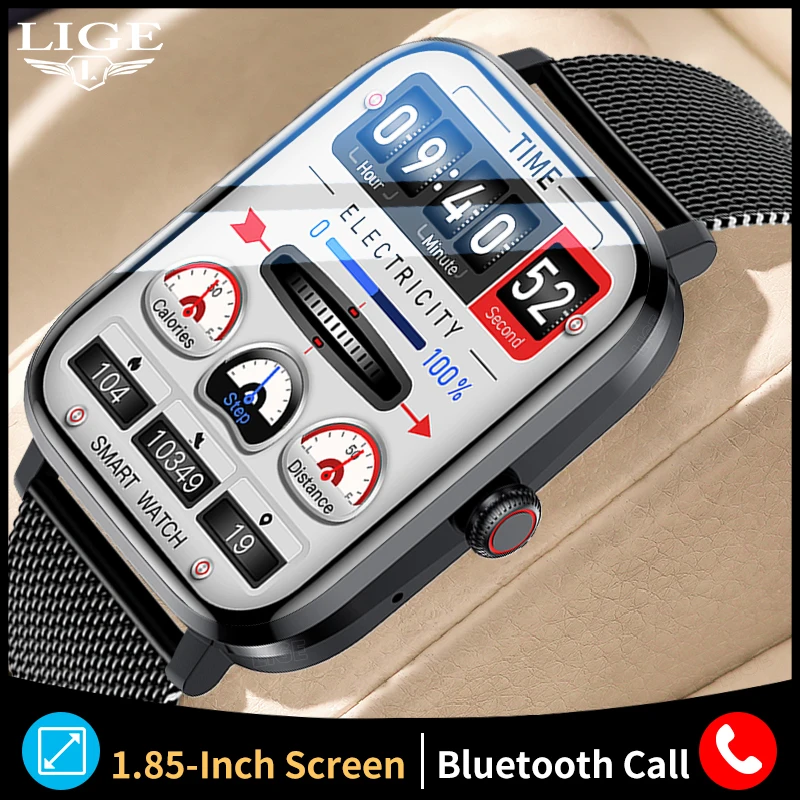 LIGE Bluetooth Calling Smart Watch 1.85'' Full Touch Screen Custom Dial Heart Rate Monitoring IP68 Waterproof NFC Men Smartwatch
LIGE Bluetooth Calling Smart Watch 1.85'' Full Touch Screen Custom Dial Heart Rate Monitoring IP68 Waterproof NFC Men Smartwatch