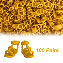 100 Pairs Yellow Flat Shoes For Barbie Doll Summer Beach Daily Wear Sandals 1/6 Doll Accessories Dollhouse Baby DIY Toys