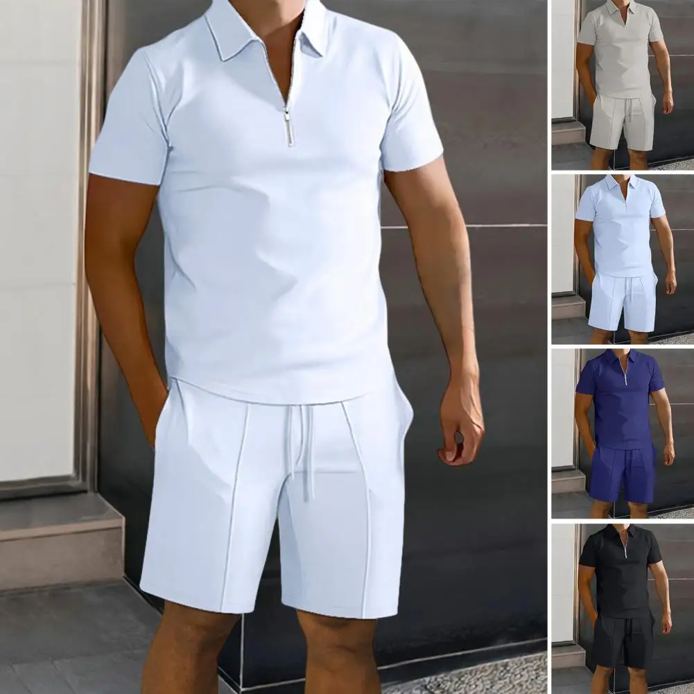 Men Sports Suit Stylish Men's Summer Shirt Shorts Sets Knee Length Elastic Waist Lapel Zipper Neck Short Sleeves Tracksuit
Men Sports Suit Stylish Men's Summer Shirt Shorts Sets Knee Length Elastic Waist Lapel Zipper Neck Short Sleeves Tracksuit