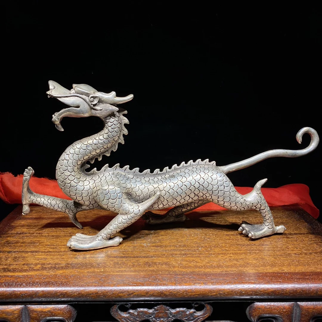 

China Elaborate Tibet Silver Cupronickel Auspicious Wealth 12 Zodiacal Animals Dragon Sculpture Metal Crafts Home Decoration