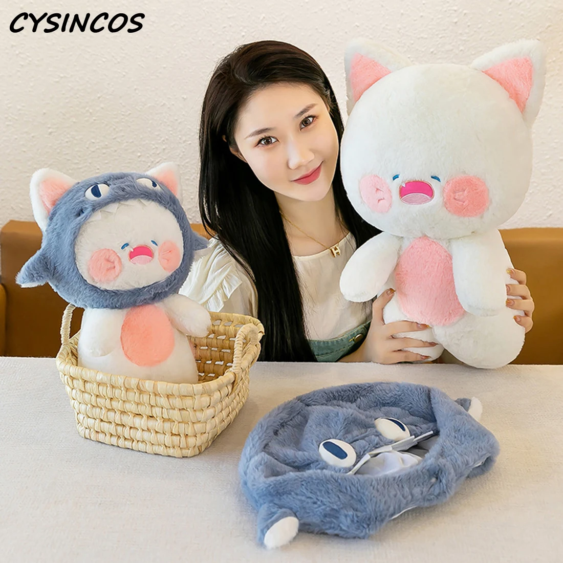 Kawaii Transform Shark Cat Plush Toys Stuffed Cute Cat Doll Wearing a Shark Hat Lovely Animal Pillow Soft Cartoon Cushion
Kawaii Transform Shark Cat Plush Toys Stuffed Cute Cat Doll Wearing a Shark Hat Lovely Animal Pillow Soft Cartoon Cushion