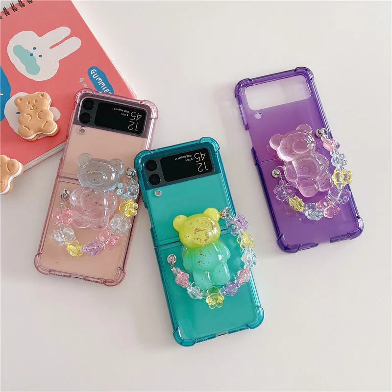 Colorful Chains Crystal Bear Phone Stand Case for Samsung Galaxy Z Flip 3 Z Flip 4 Back Cover for ZFlip3 ZFlip4 Case Shell
Colorful Chains Crystal Bear Phone Stand Case for Samsung Galaxy Z Flip 3 Z Flip 4 Back Cover for ZFlip3 ZFlip4 Case Shell