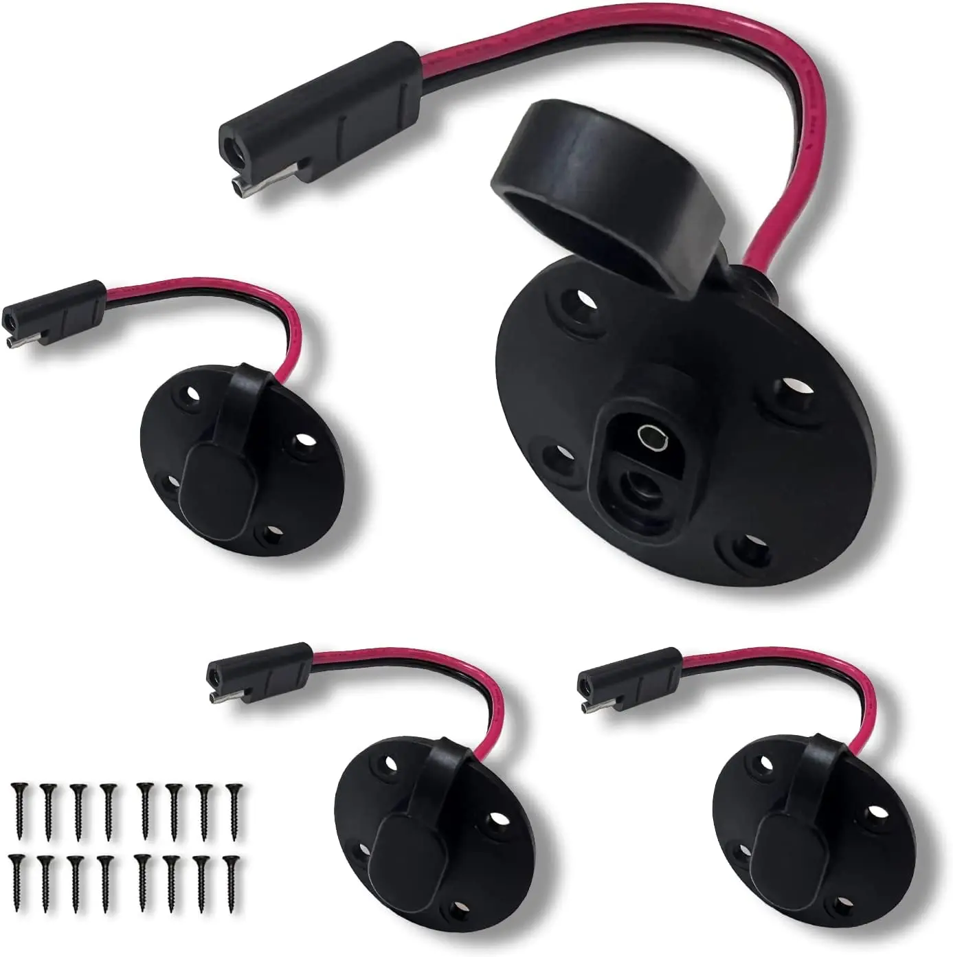 4PCS SAE Power Socket Sidewall Port Connector 12awg Cable Quick Fit Flush-Mount Connector Solar Panel Wire 4 Pack with 16 Screws
4PCS SAE Power Socket Sidewall Port Connector 12awg Cable Quick Fit Flush-Mount Connector Solar Panel Wire 4 Pack with 16 Screws