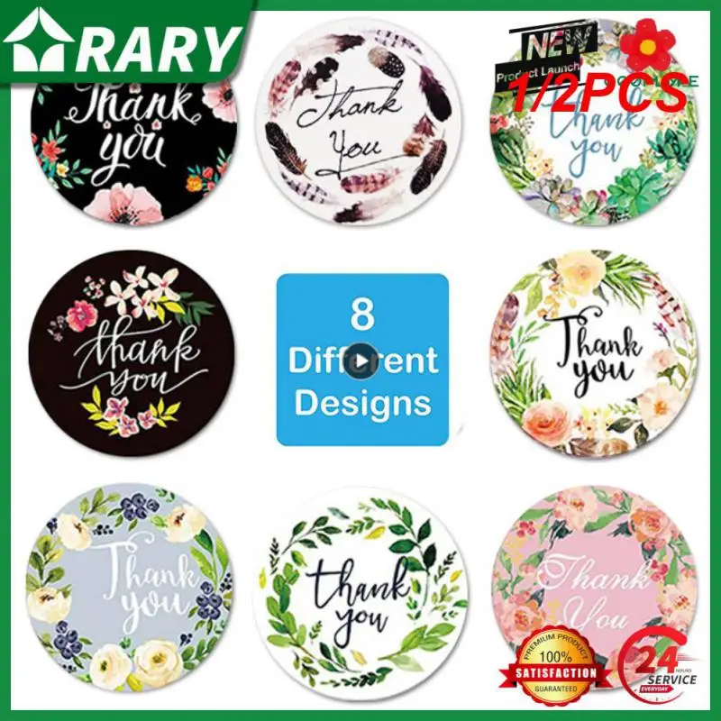 

1/2PCS Colorful round "thank you" sticker seal label paper roll packaging decoration handmade thank you sticker 50-