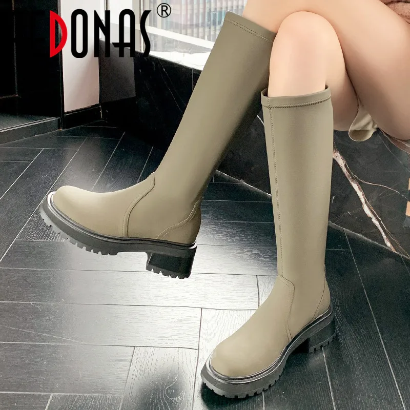 FEDONAS Popular Concise Women Knee High Boots Autumn Winter Thick Heels Casual Genuine Leather Splicing Shoes Woman Long Boots 
FEDONAS Popular Concise Women Knee High Boots Autumn Winter Thick Heels Casual Genuine Leather Splicing Shoes Woman Long Boots