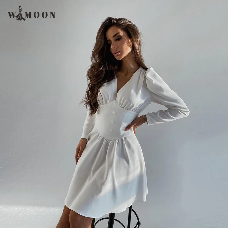 Vintage Long Sleeve Mini Dress For Women 2021 Autumn Winter Sexy Party Evening Fit and Flare Ladies Elegant V-neck Commute Dress
Vintage Long Sleeve Mini Dress For Women 2021 Autumn Winter Sexy Party Evening Fit and Flare Ladies Elegant V-neck Commute Dress