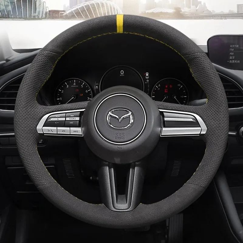 DIY Hand-Stitched Suede Leather Car Steering Wheel Cover for Mazda 3 CX-30 Atenza CX-5 Interior Car Accessories
DIY Hand-Stitched Suede Leather Car Steering Wheel Cover for Mazda 3 CX-30 Atenza CX-5 Interior Car Accessories