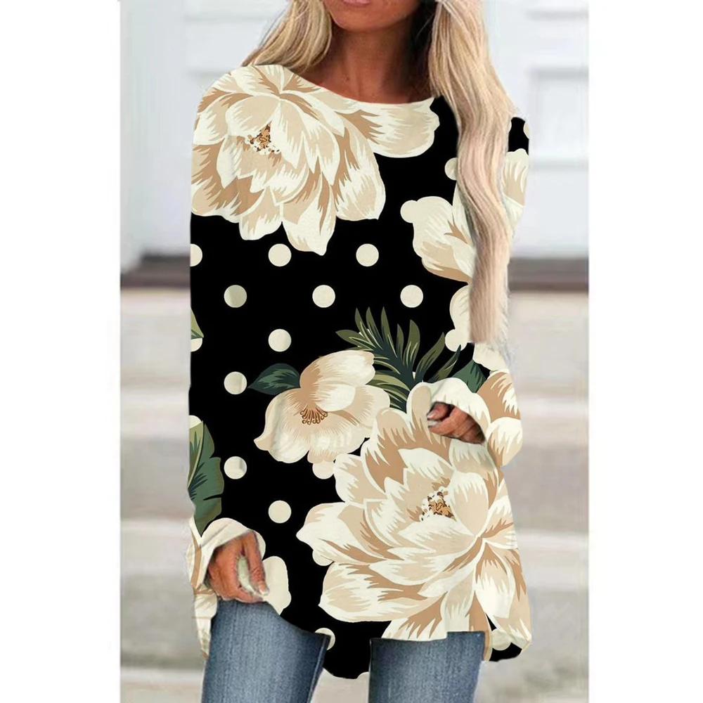 Autumn Female O-Neck Long Sleeve Casual T Shirts Polka Dot Flowers 3D printing Patchwork Tops Spring Women love T-Shirts Tees
Autumn Female O-Neck Long Sleeve Casual T Shirts Polka Dot Flowers 3D printing Patchwork Tops Spring Women love T-Shirts Tees