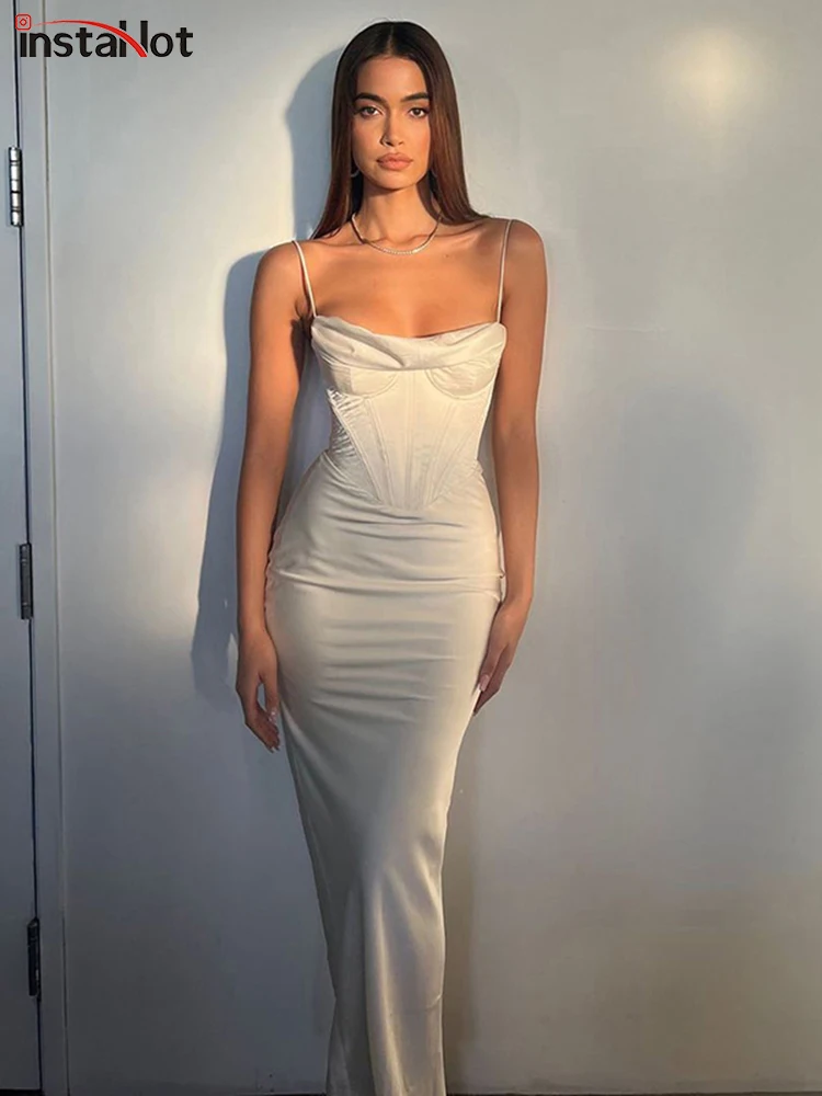 InstaHot Women's Sleeveless Spaghetti Strap Silky Satin Midi Slip Dress Cowl Neck Sexy Ruch Cocktail Maxi Dresses Evening Party
InstaHot Women's Sleeveless Spaghetti Strap Silky Satin Midi Slip Dress Cowl Neck Sexy Ruch Cocktail Maxi Dresses Evening Party