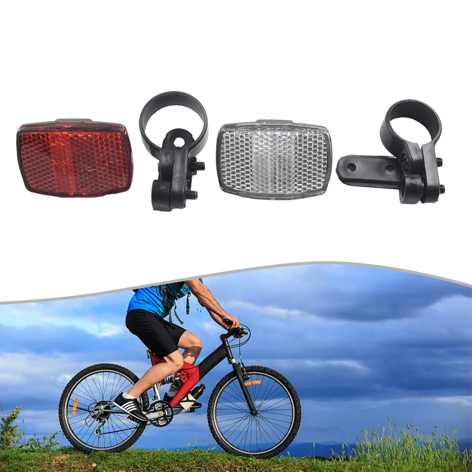 1Set Of Bicycle ABS Reflectors Including White Front Reflector With Handlebar Mount Black+Red+White Cycling Accessories
1Set Of Bicycle ABS Reflectors Including White Front Reflector With Handlebar Mount Black+Red+White Cycling Accessories