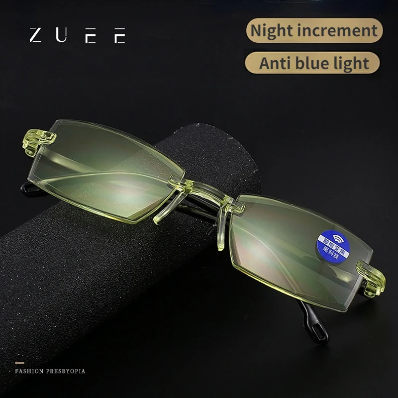ZUEE 2022 Men Women Rimless Reading Glasses Anti Blue Light Bifocal Far Near Magnification Eyewear Presbyopic Glasses +150 +400
ZUEE 2022 Men Women Rimless Reading Glasses Anti Blue Light Bifocal Far Near Magnification Eyewear Presbyopic Glasses +150 +400
