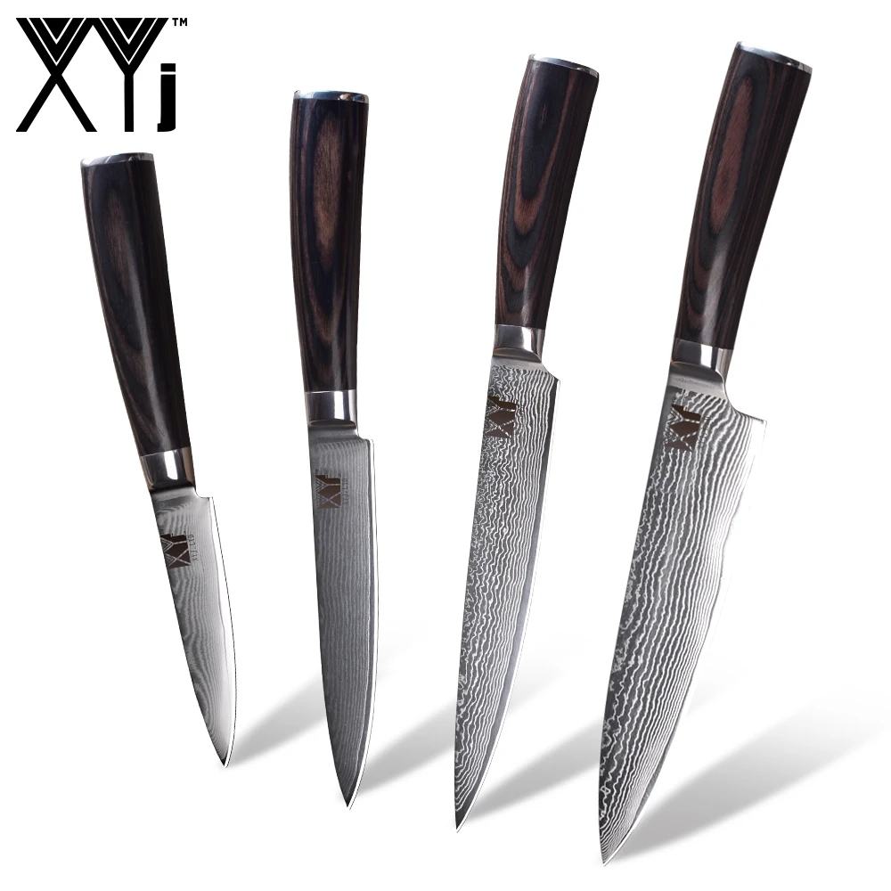 XYj 1Pcs Damascus Knife Professional Sharp Blade Chef Slicing Utility Paring Knives VG10 Damascus Steel Kitchen Knife With Cover
XYj 1Pcs Damascus Knife Professional Sharp Blade Chef Slicing Utility Paring Knives VG10 Damascus Steel Kitchen Knife With Cover