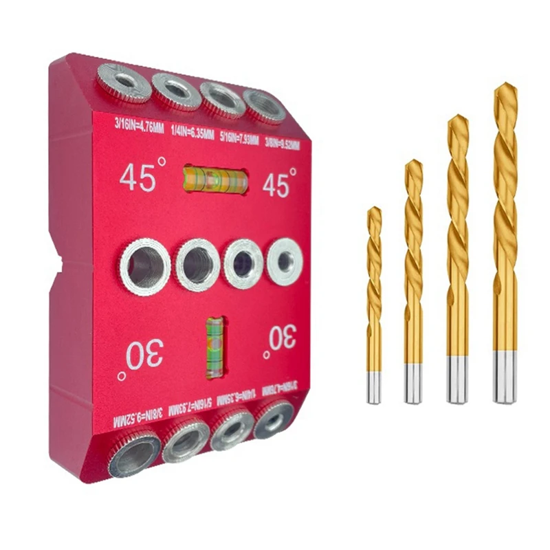 30 45 90 Degree Angle Drill Guide Jig Drill Guide With 4 Bits, 4 Sizes Drill Jig Set Kit For Angled And Straight Holes
30 45 90 Degree Angle Drill Guide Jig Drill Guide With 4 Bits, 4 Sizes Drill Jig Set Kit For Angled And Straight Holes