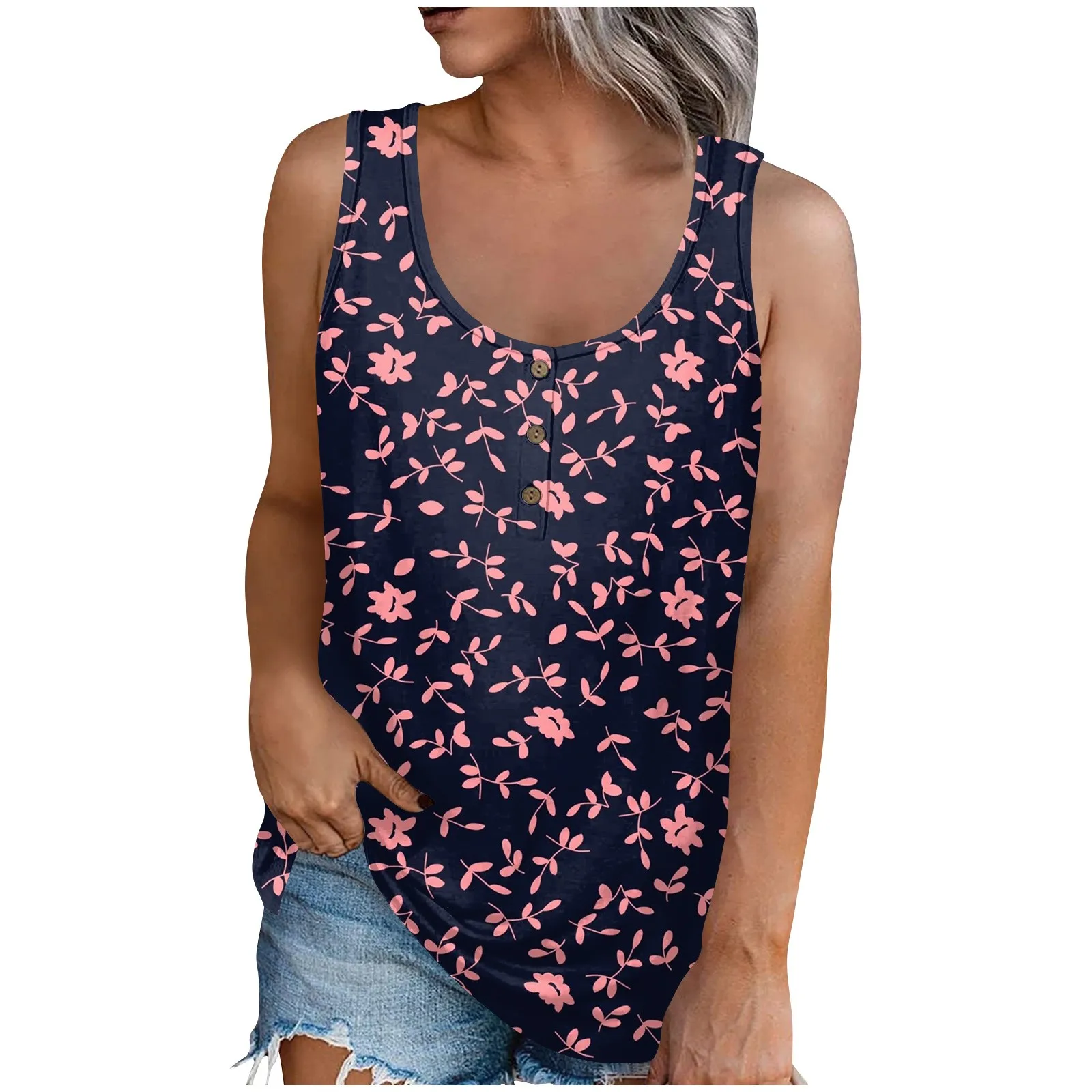 Elegant Tops Woman Party Comfortable Floral Flower Printed Round Neck Casual Camisole Suit For Ladies Simple Camis Camisetas
Elegant Tops Woman Party Comfortable Floral Flower Printed Round Neck Casual Camisole Suit For Ladies Simple Camis Camisetas