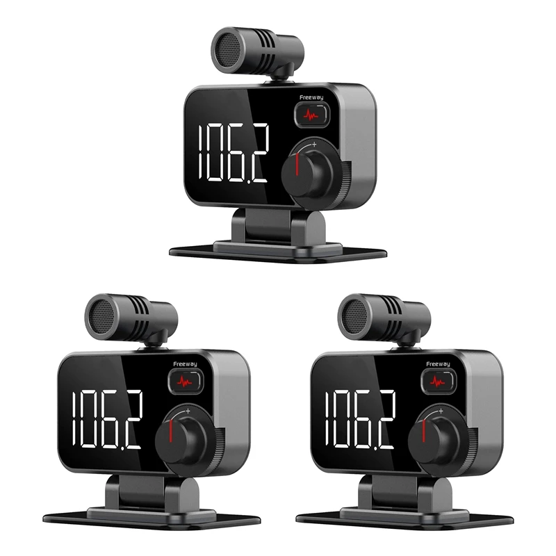 3X Bluetooth FM Transmitter For Car QC3.0 Car Radio Adapter Dual USB External Microphone FM Hand-Free Calling MP3 Player
3X Bluetooth FM Transmitter For Car QC3.0 Car Radio Adapter Dual USB External Microphone FM Hand-Free Calling MP3 Player