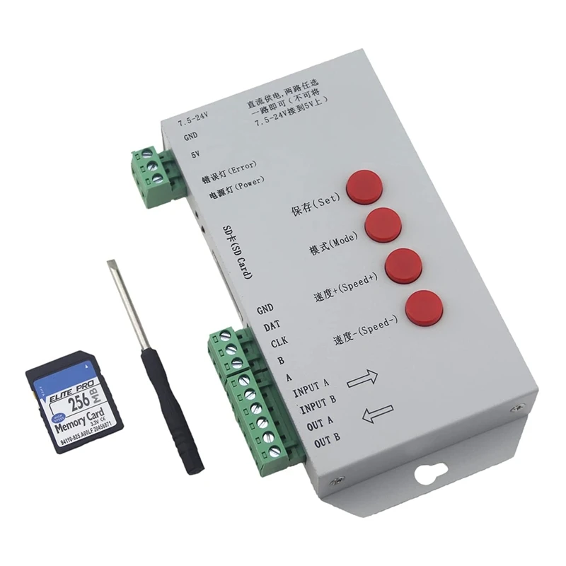 Контроллер пикселей светодиодной ленты T1000S DMX 512 RGB, SD-карта WS2812B WS2811 6803 SK6812
Контроллер пикселей светодиодной ленты T1000S DMX 512 RGB, SD-карта WS2812B WS2811 6803 SK6812