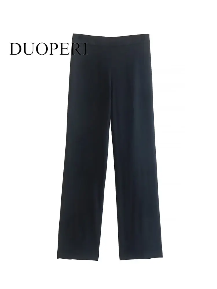 DUOPERI Women Fashion Solid Side Zipper Trousers Vintage High Waist Female Chic Lady Straight Pants
DUOPERI Women Fashion Solid Side Zipper Trousers Vintage High Waist Female Chic Lady Straight Pants