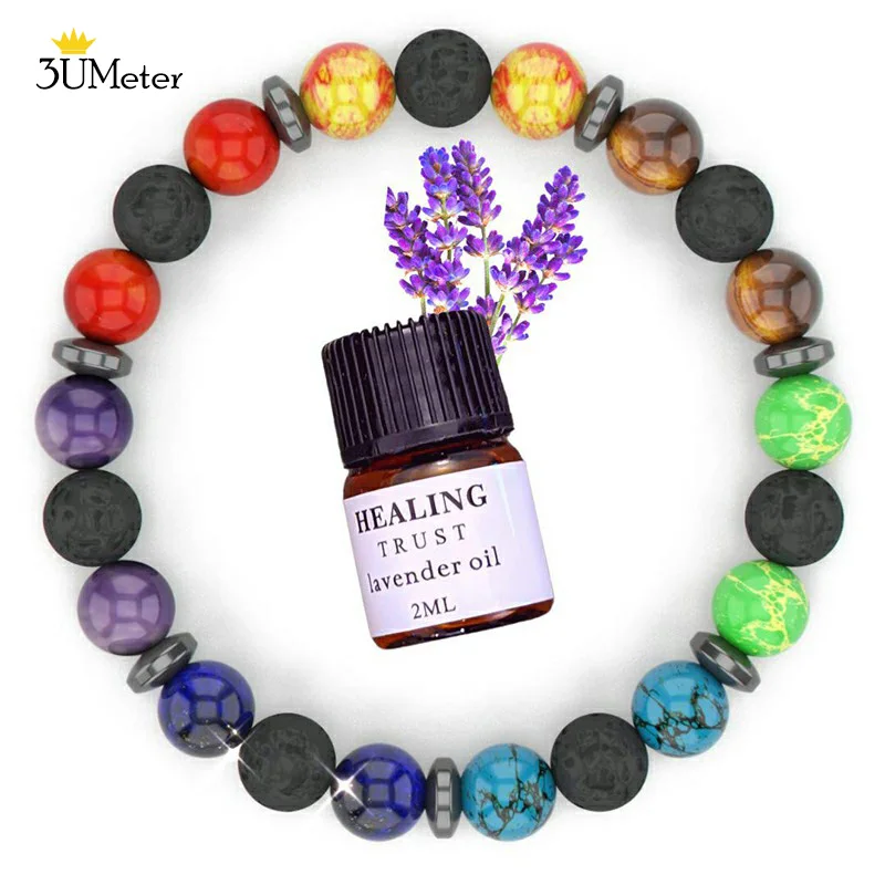 3UMeter Fashion Natural Lava Stone Bracelet Essential Oil Diffuser 7 Chakra Beads Bracelet Yoga Jewelry Bangle Gift Men Women
3UMeter Fashion Natural Lava Stone Bracelet Essential Oil Diffuser 7 Chakra Beads Bracelet Yoga Jewelry Bangle Gift Men Women