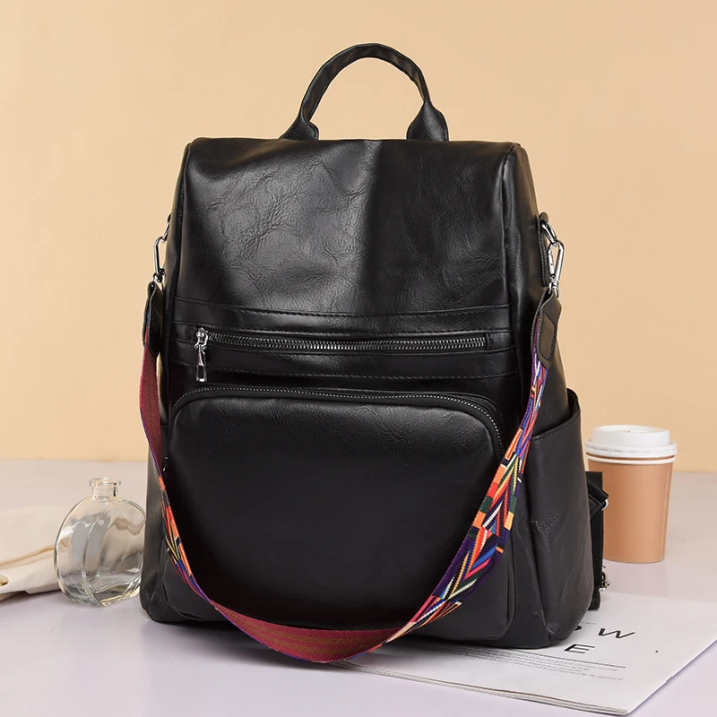 

Вместительный женский рюкзак с защитой от кражи, дизайнерский брендовый женский ранец из искусственной кожи высокого качества, школьная до...