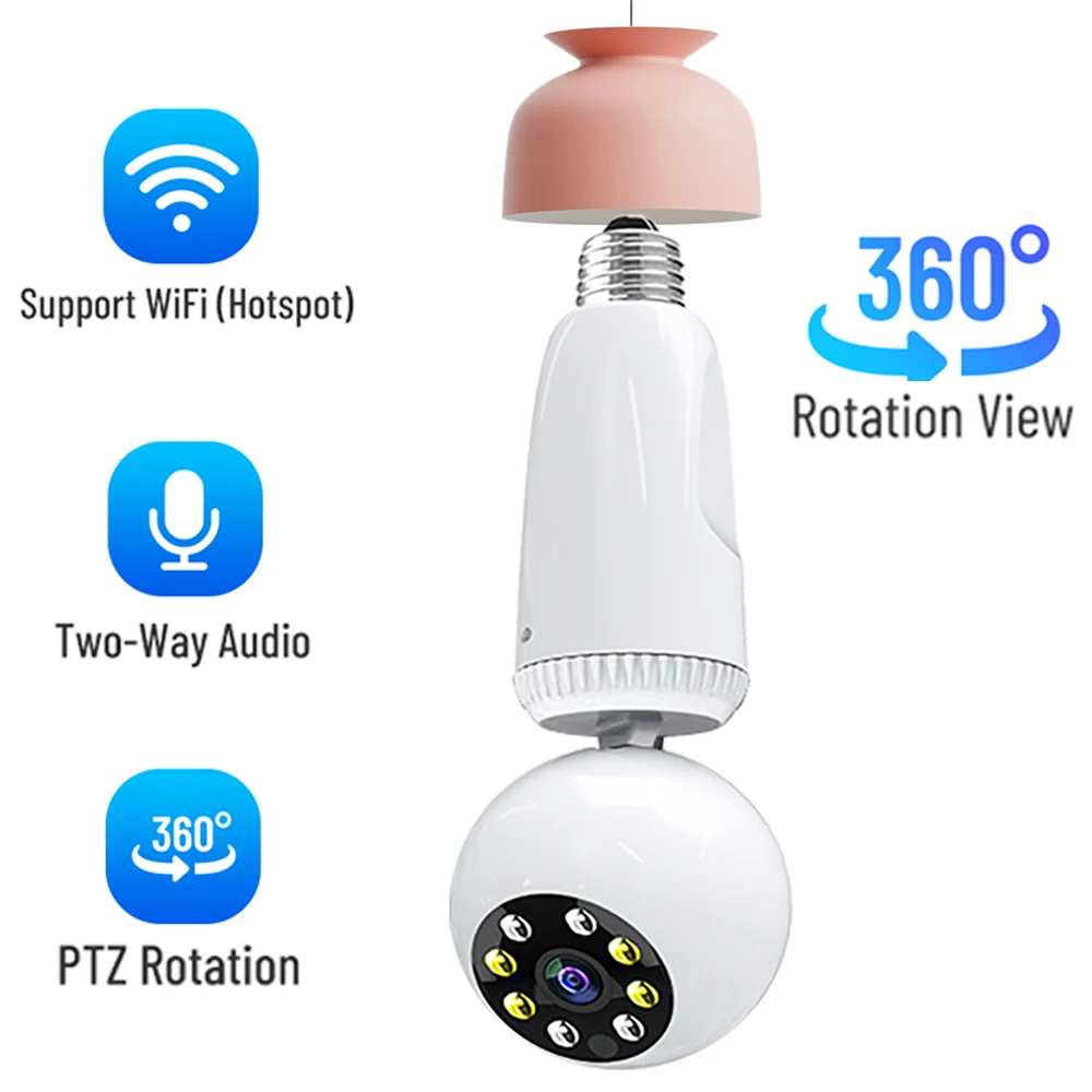 360 degree rotation auto tracking bulb network camera 1080P WIFI HD wireless fisheye lens indoor home security baby camera
360 degree rotation auto tracking bulb network camera 1080P WIFI HD wireless fisheye lens indoor home security baby camera