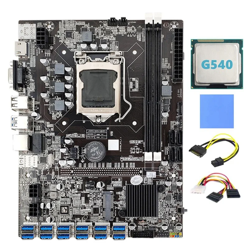 B75 BTC Mining Motherboard With G540 CPU+4PIN To SATA Cable LGA1155 12 PCIE To USB MSATA DDR3 B75 USB BTC Motherboard
B75 BTC Mining Motherboard With G540 CPU+4PIN To SATA Cable LGA1155 12 PCIE To USB MSATA DDR3 B75 USB BTC Motherboard