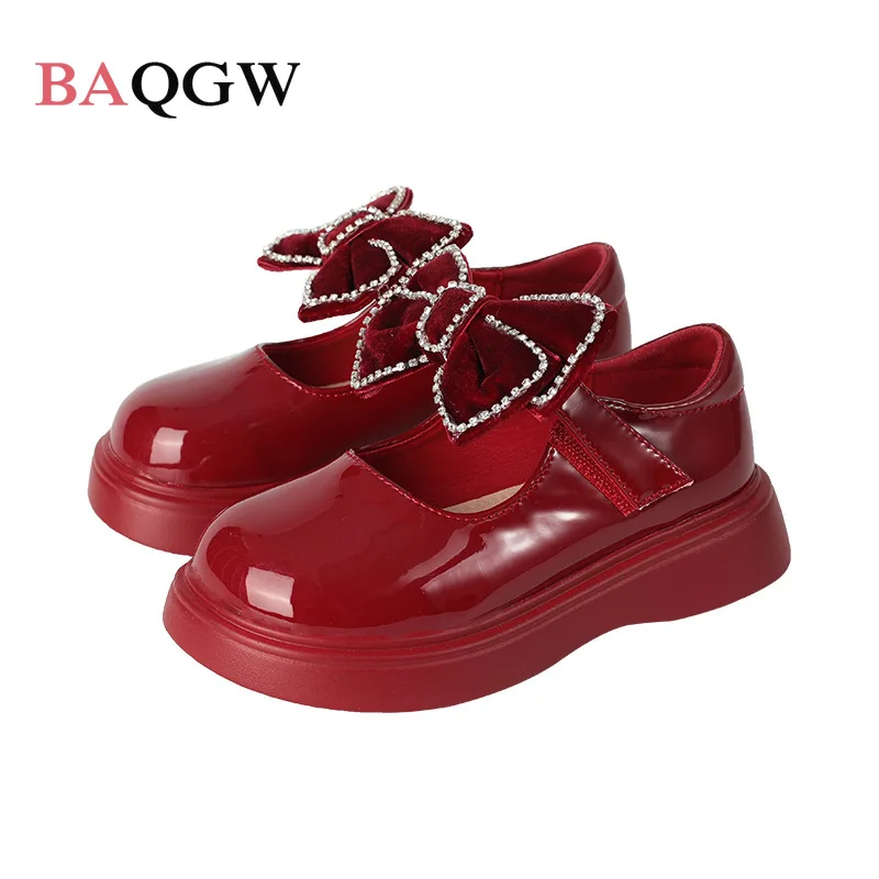 Rhinestone Diamond Bow Patvhwork Girls Leather Shoes Princess Non-slip Mary Jane Shoes Children Performance Little Kid Shoes
Rhinestone Diamond Bow Patvhwork Girls Leather Shoes Princess Non-slip Mary Jane Shoes Children Performance Little Kid Shoes
