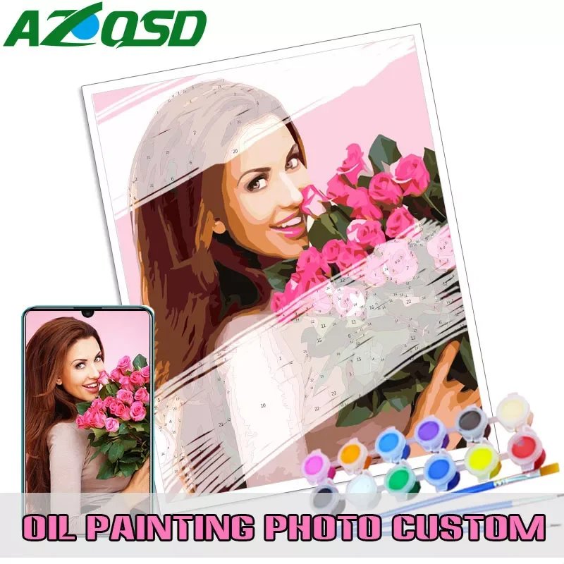 AZQSD Personalised Paint By Numbers Photo Custom DIY Oil Painting Picture Drawing Canvas Portrait Family Children Pets Photo
AZQSD Personalised Paint By Numbers Photo Custom DIY Oil Painting Picture Drawing Canvas Portrait Family Children Pets Photo