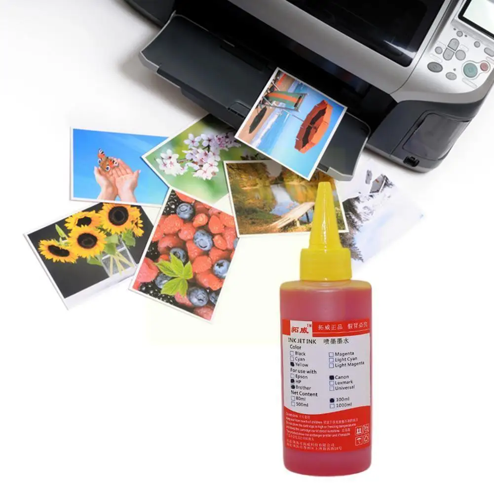 

100ml/piece Compatible Universal Refill Ink Kit General Ink For For Desktop Inkjet Printer Ciss Cartridge Printer L1w1
