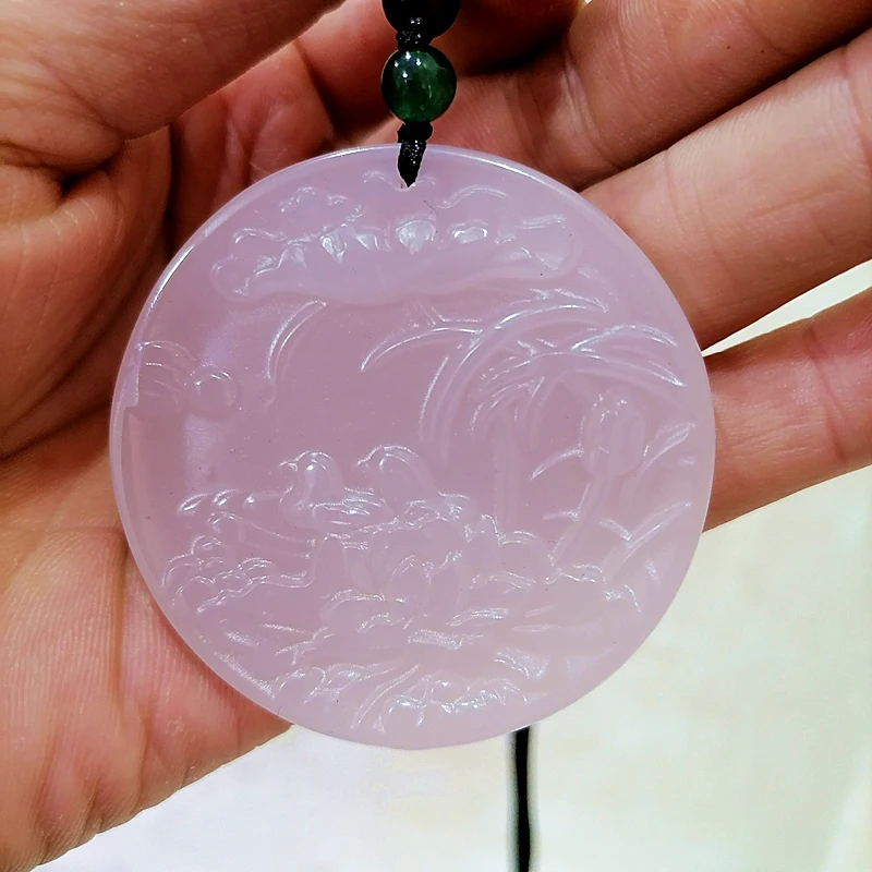 Natural Light Pink Hand Carved Mandarin Duck Jade Pendant Fashion Boutique Jewelry Men's and Women's Lotus Necklace Gift
Natural Light Pink Hand Carved Mandarin Duck Jade Pendant Fashion Boutique Jewelry Men's and Women's Lotus Necklace Gift