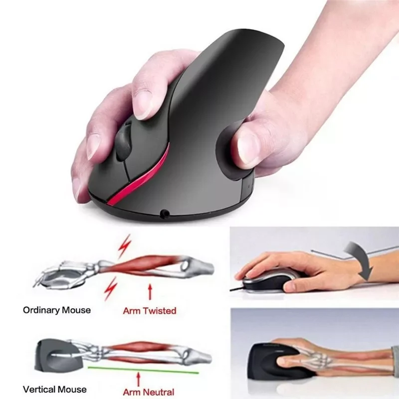 Rechargeable Ergonomic Vertical Wireless Mouse with Usb Receiver 800 1200 1600 DPI Ergonomico Raton Inalambrico Ordenador Mice
Rechargeable Ergonomic Vertical Wireless Mouse with Usb Receiver 800 1200 1600 DPI Ergonomico Raton Inalambrico Ordenador Mice