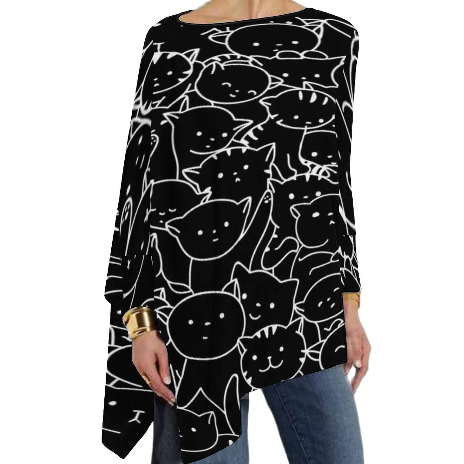 Black Cat Meme T Shirt Funny Cats Print Trendy Long Sleeve T-Shirts Women Streetwear Tshirt Big Size Graphic Top Tees
Black Cat Meme T Shirt Funny Cats Print Trendy Long Sleeve T-Shirts Women Streetwear Tshirt Big Size Graphic Top Tees