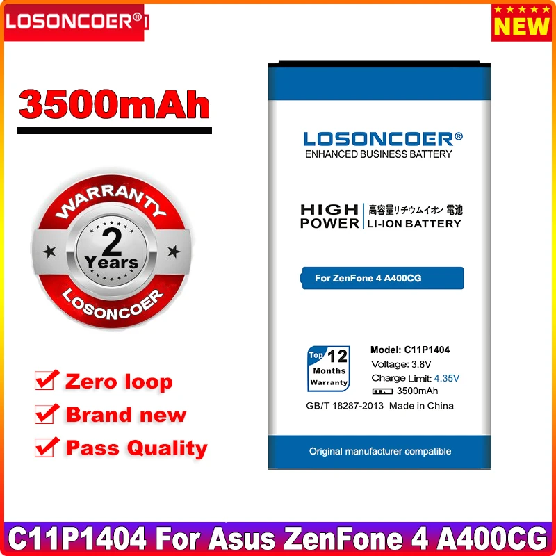 LOSONCOER 3500mAh C11P1404 B11P1415 Battery For Asus ZenFone 4 ZenFone4 A400CG ZC451TG Battery+Quick Arrive
LOSONCOER 3500mAh C11P1404 B11P1415 Battery For Asus ZenFone 4 ZenFone4 A400CG ZC451TG Battery+Quick Arrive