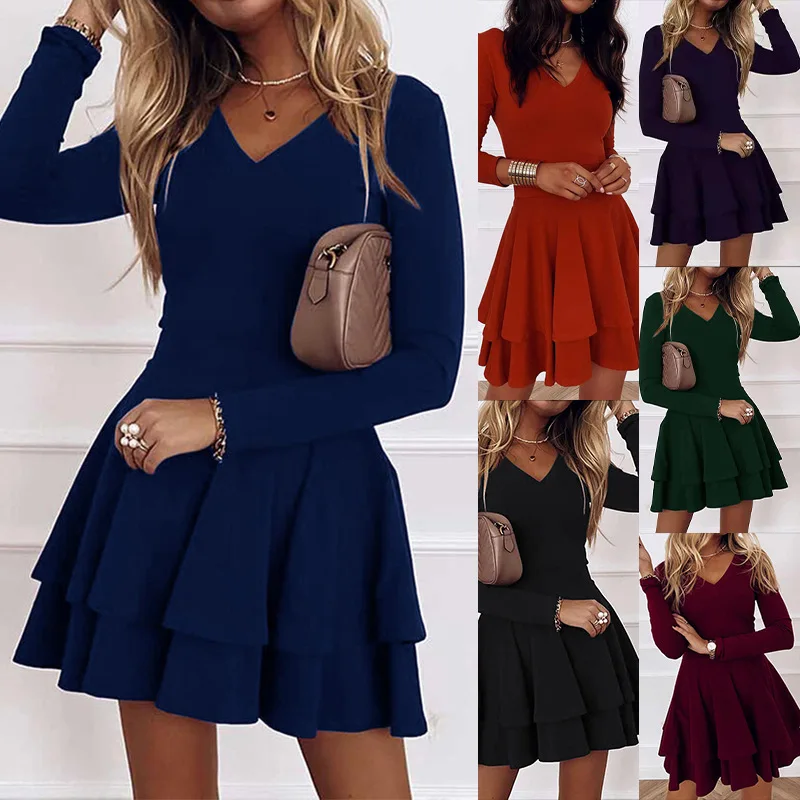 Женское многостороннее приталенное платье, элегантное платье с V-образным вырезом и длинным рукавом, с листьями лотоса, весна-лето 2023
Женское многостороннее приталенное платье, элегантное платье с V-образным вырезом и длинным рукавом, с листьями лотоса, весна-лето 2023