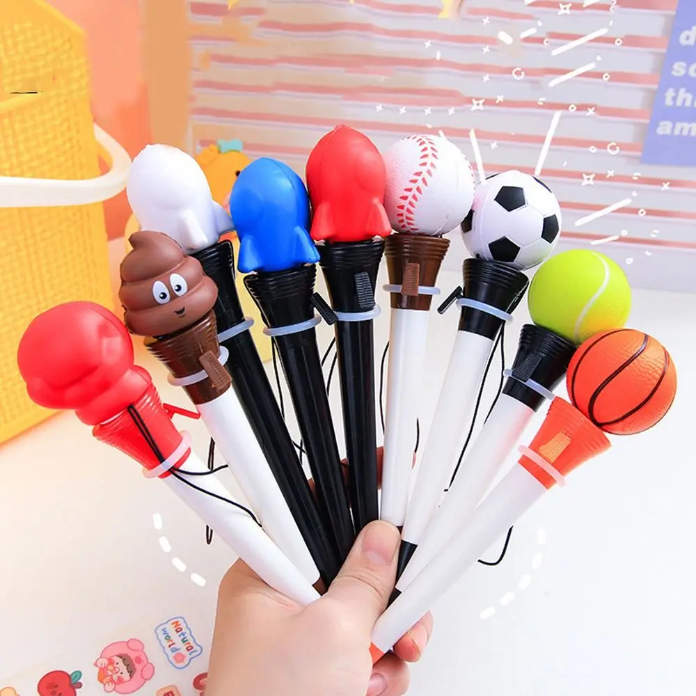 

Novelty Bounce Decompression Pen Ball 0.5mm Gel Pens Rocket Boxing Glove Signing Ballpoint Pen Funny Stationary Office Supplies