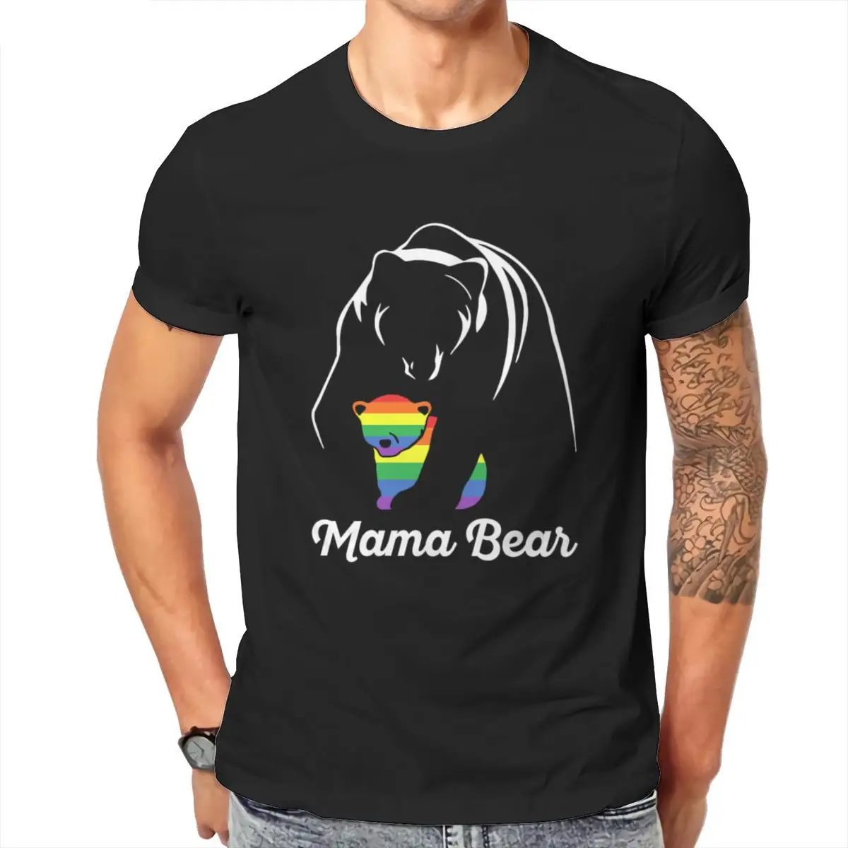 Оптовая продажа, Мужская футболка ЛГБТ с надписью Proud Mama Bear, большой размер, мужская одежда с коротким рукавом черного цвета, 105171 
Оптовая продажа, Мужская футболка ЛГБТ с надписью Proud Mama Bear, большой размер, мужская одежда с коротким рукавом черного цвета, 105171