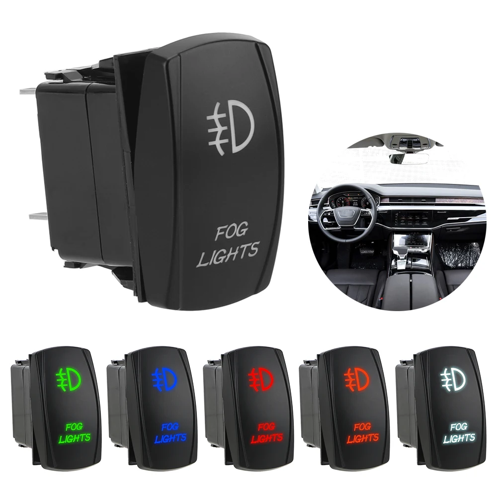 5 Pin Fog Light Switch Car Dashboard Button Connector Illuminated ON-OFF LED Rocker Switch Automobile Modification
5 Pin Fog Light Switch Car Dashboard Button Connector Illuminated ON-OFF LED Rocker Switch Automobile Modification