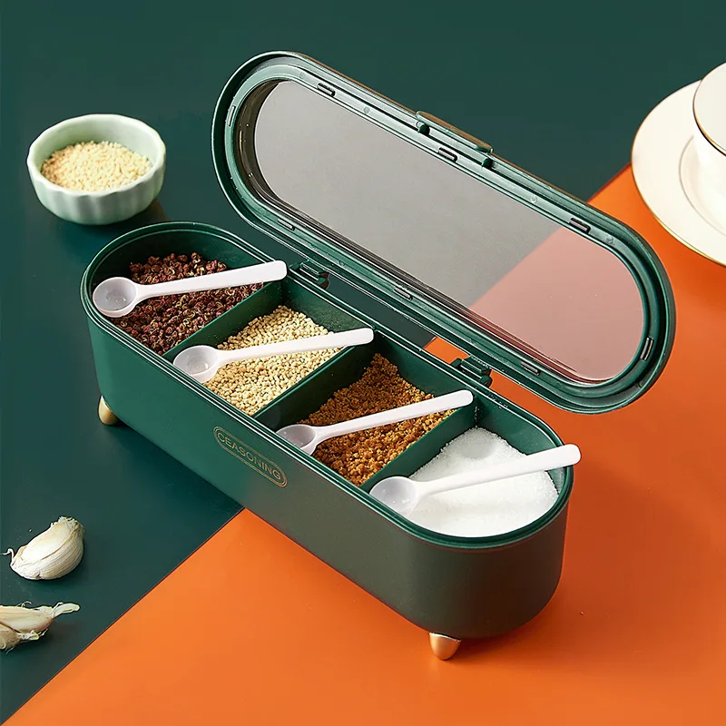 Luxury Seasoning Box Household Kitchen Utensils Integrated Multi-Grid with Lid Removable Salt MSG Sugar Condiment Dispenser
Luxury Seasoning Box Household Kitchen Utensils Integrated Multi-Grid with Lid Removable Salt MSG Sugar Condiment Dispenser