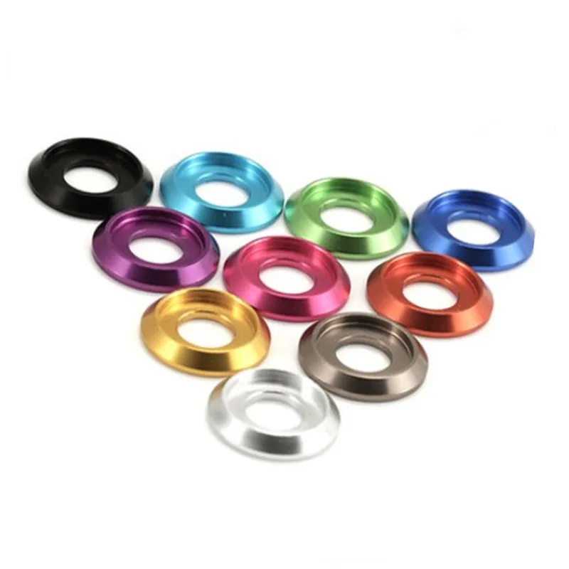 100pcs M2 M2.5 M3 m5 m6 m8 colourful Aluminum cup head washer for button head screw
100pcs M2 M2.5 M3 m5 m6 m8 colourful Aluminum cup head washer for button head screw